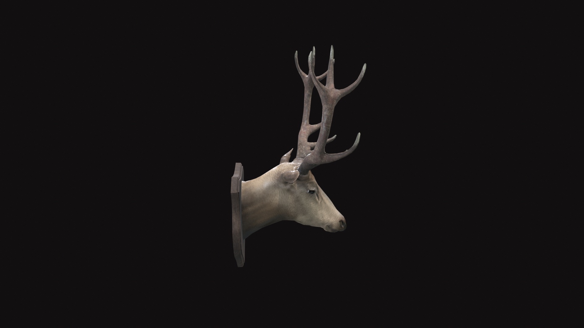 Medieval Deer Head Low-poly 3D model_6