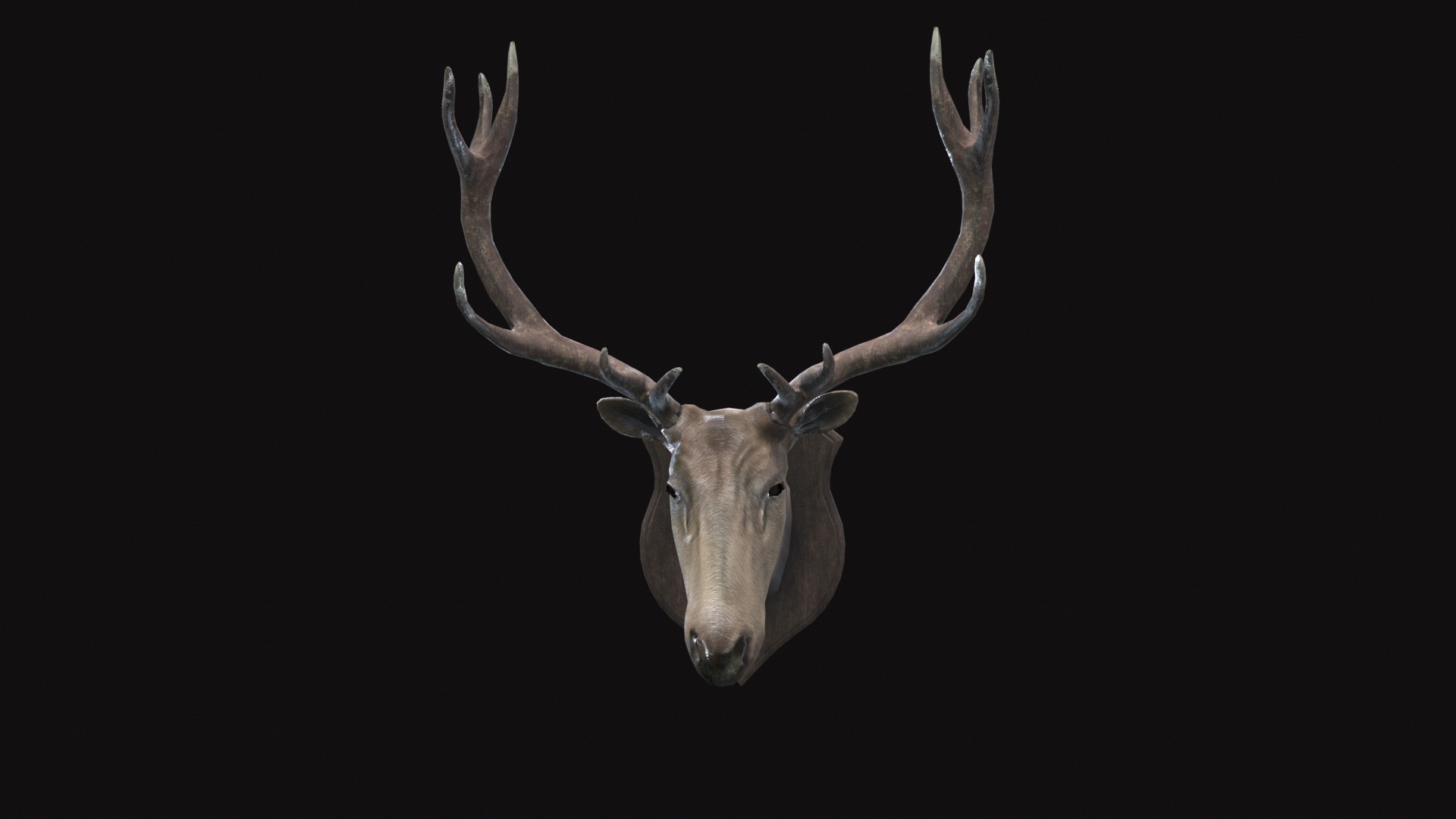 Medieval Deer Head Low-poly 3D model_4
