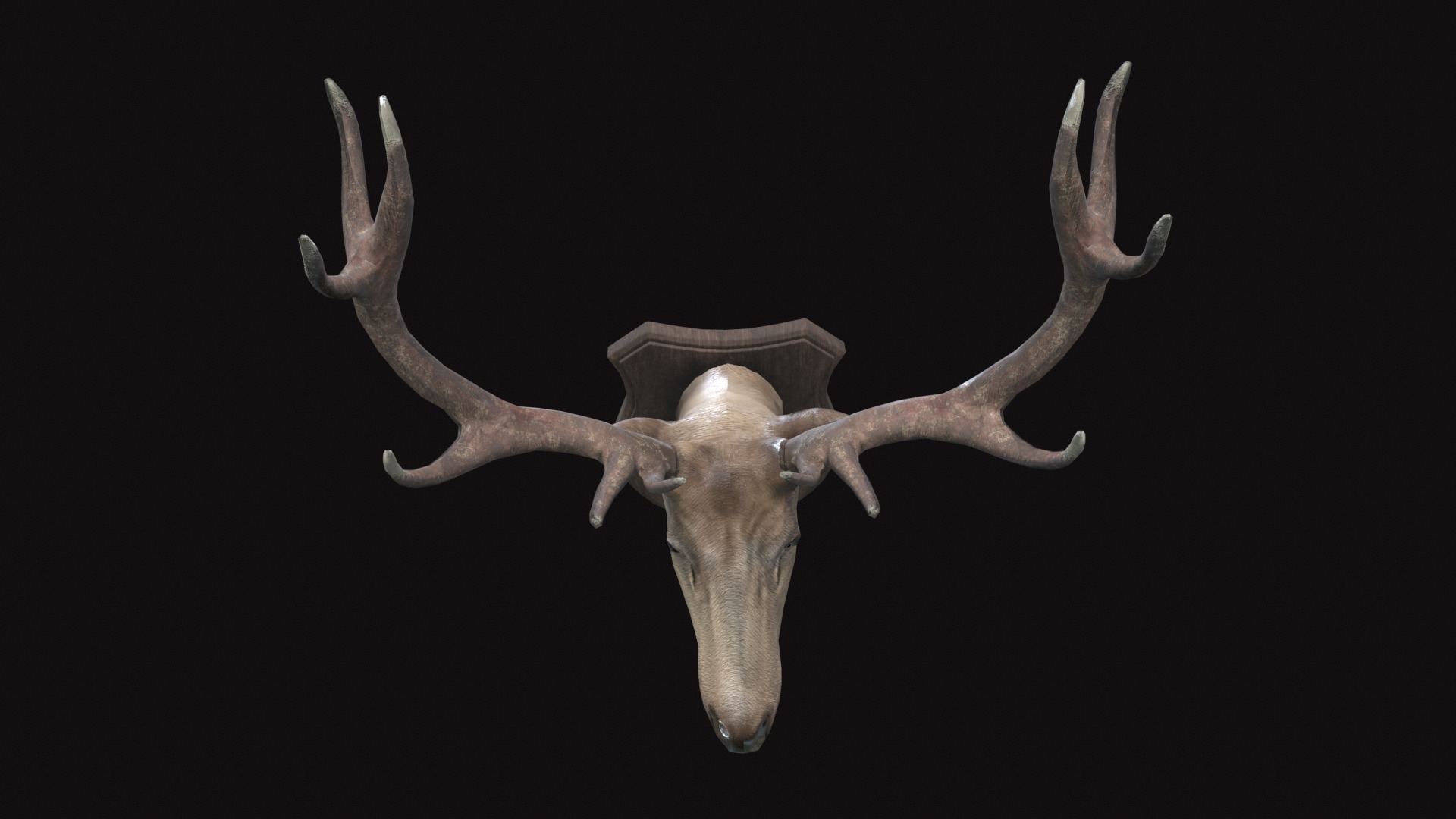 Medieval Deer Head Low-poly 3D model_7