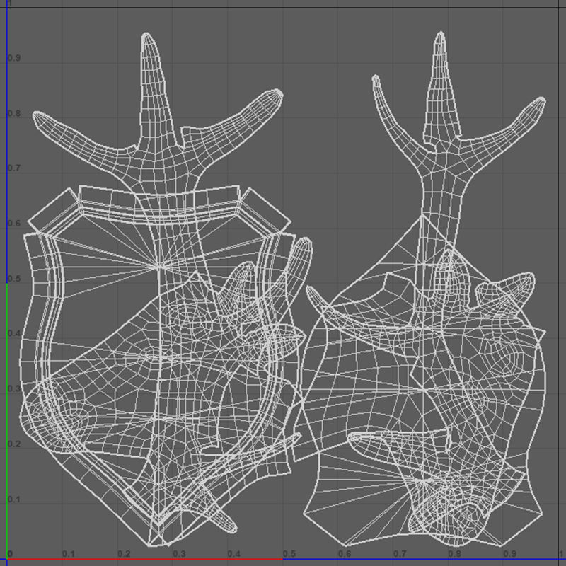 Medieval Deer Head Low-poly 3D model_10