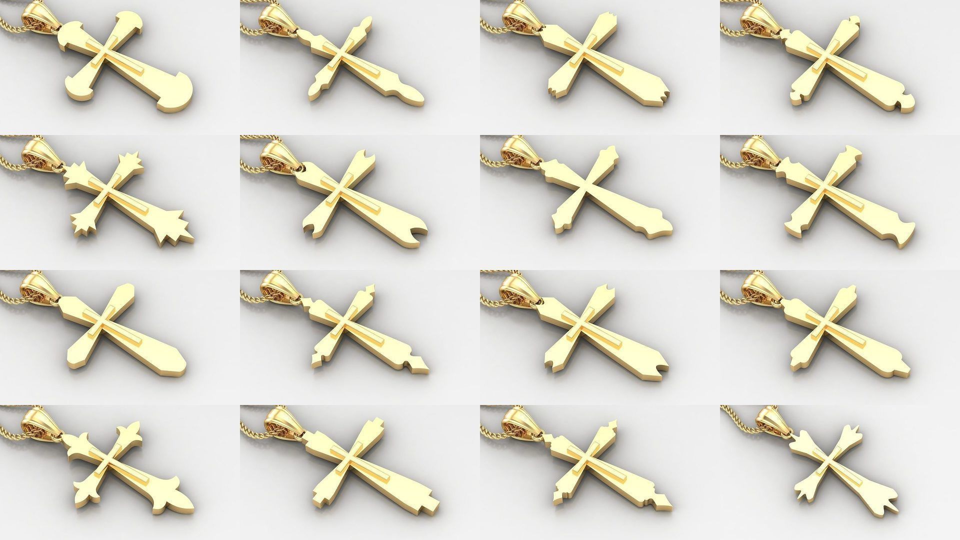 High Cross Pendant Jesus Christ Version 2 Bulk Sell Big Discount 3D Model Collection_3