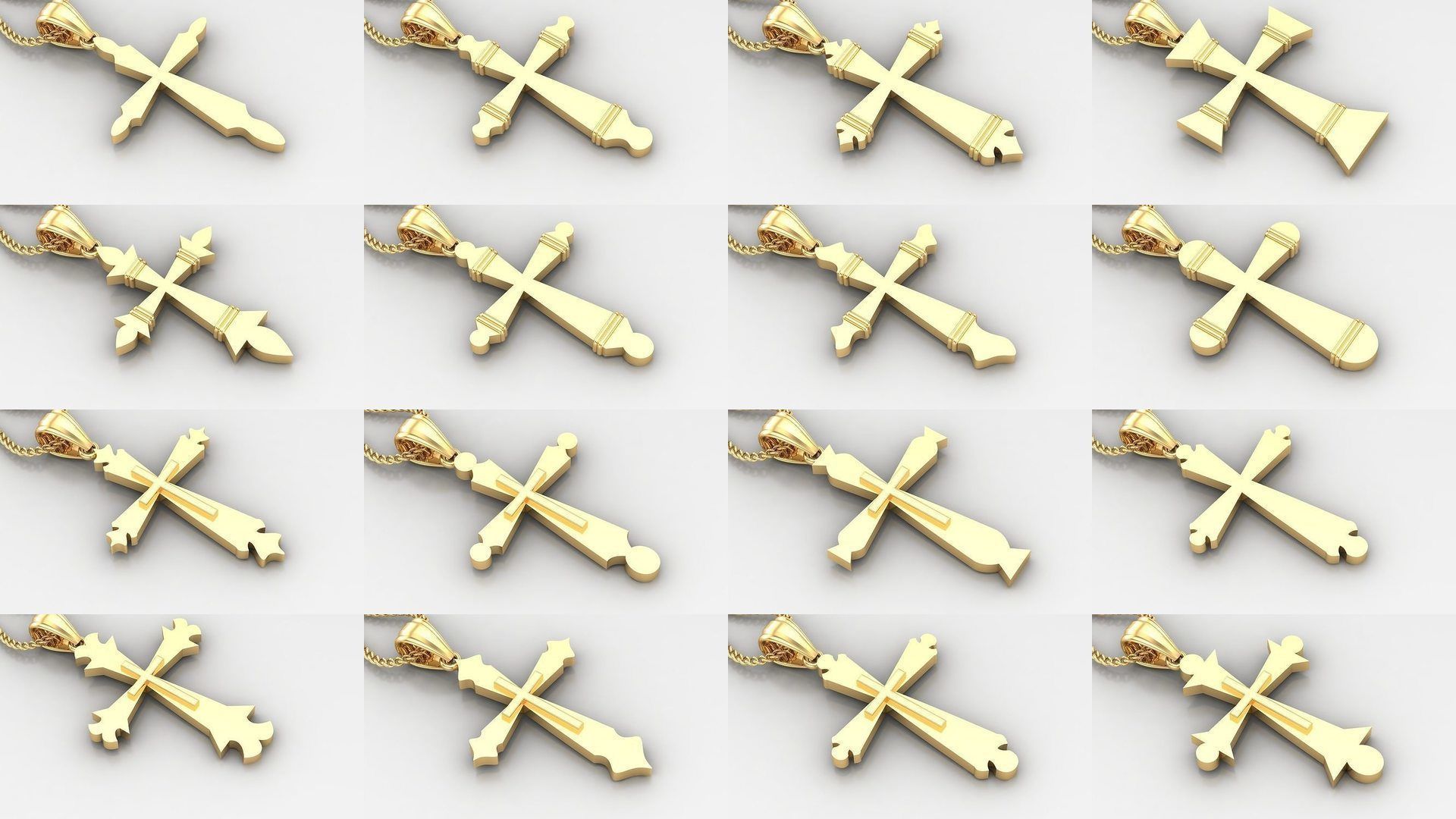 High Cross Pendant Jesus Christ Version 2 Bulk Sell Big Discount 3D Model Collection_2