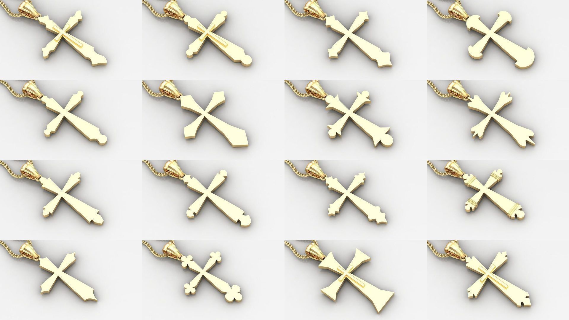 High Cross Pendant Jesus Christ Version 2 Bulk Sell Big Discount 3D Model Collection_5