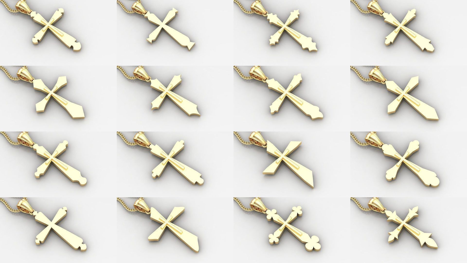 High Cross Pendant Jesus Christ Version 2 Bulk Sell Big Discount 3D Model Collection_4