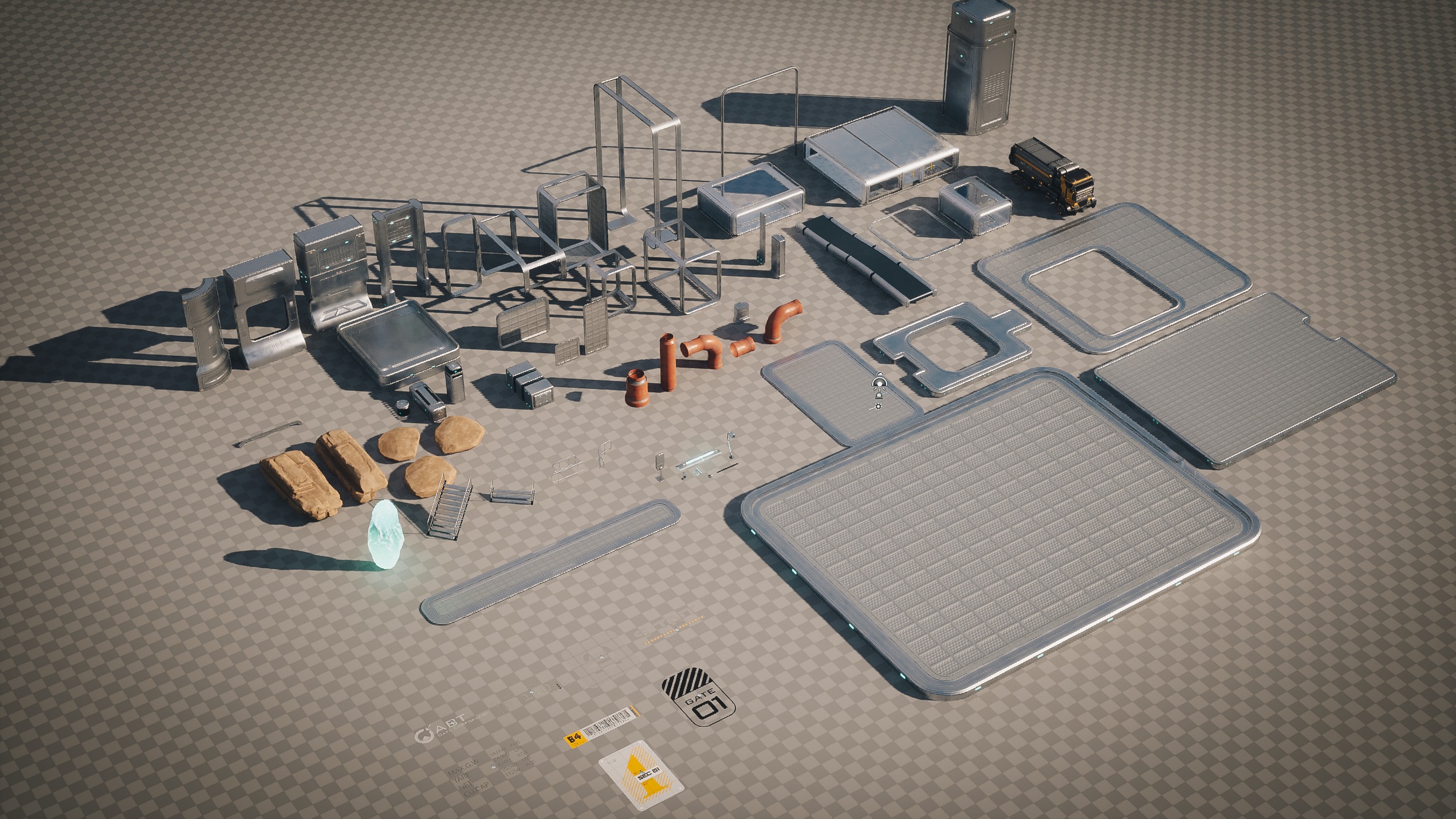 SciFi Exterior Environment Kit Vol 01 60 Asset  Low-poly 3D model_24