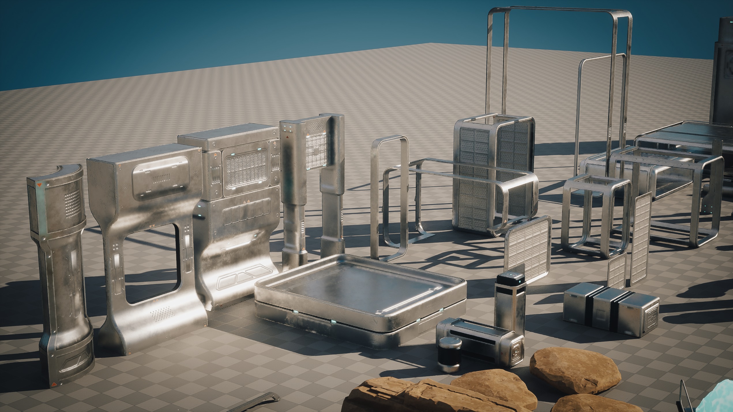 SciFi Exterior Environment Kit Vol 01 60 Asset  Low-poly 3D model_28