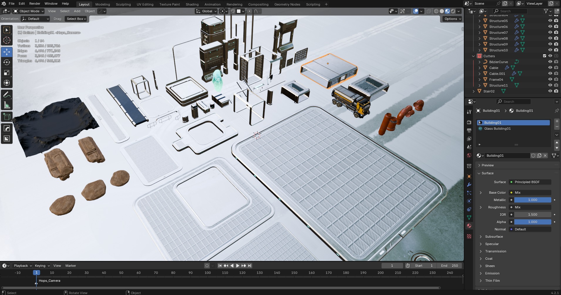 SciFi Exterior Environment Kit Vol 01 60 Asset  Low-poly 3D model_23