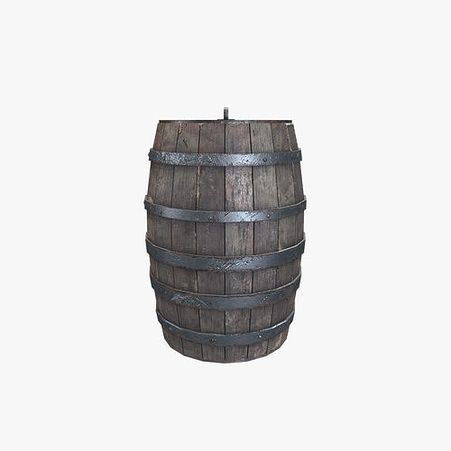 Medieval Wooden Barrel V01 Low-poly 3D model