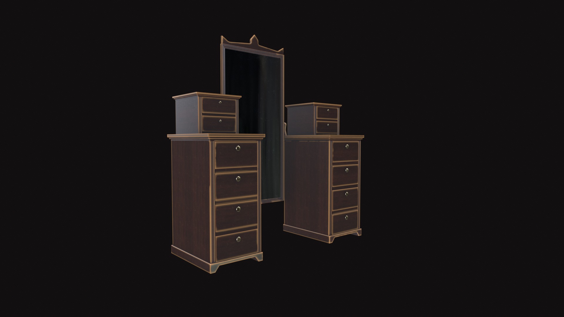 Medieval Furniture V03 Low-poly 3D model_8