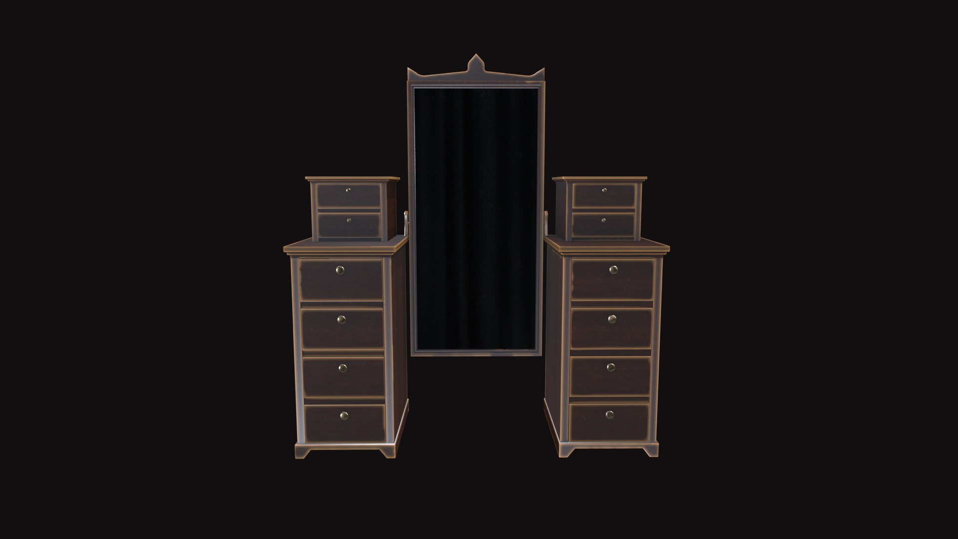 Medieval Furniture V03 Low-poly 3D model_6