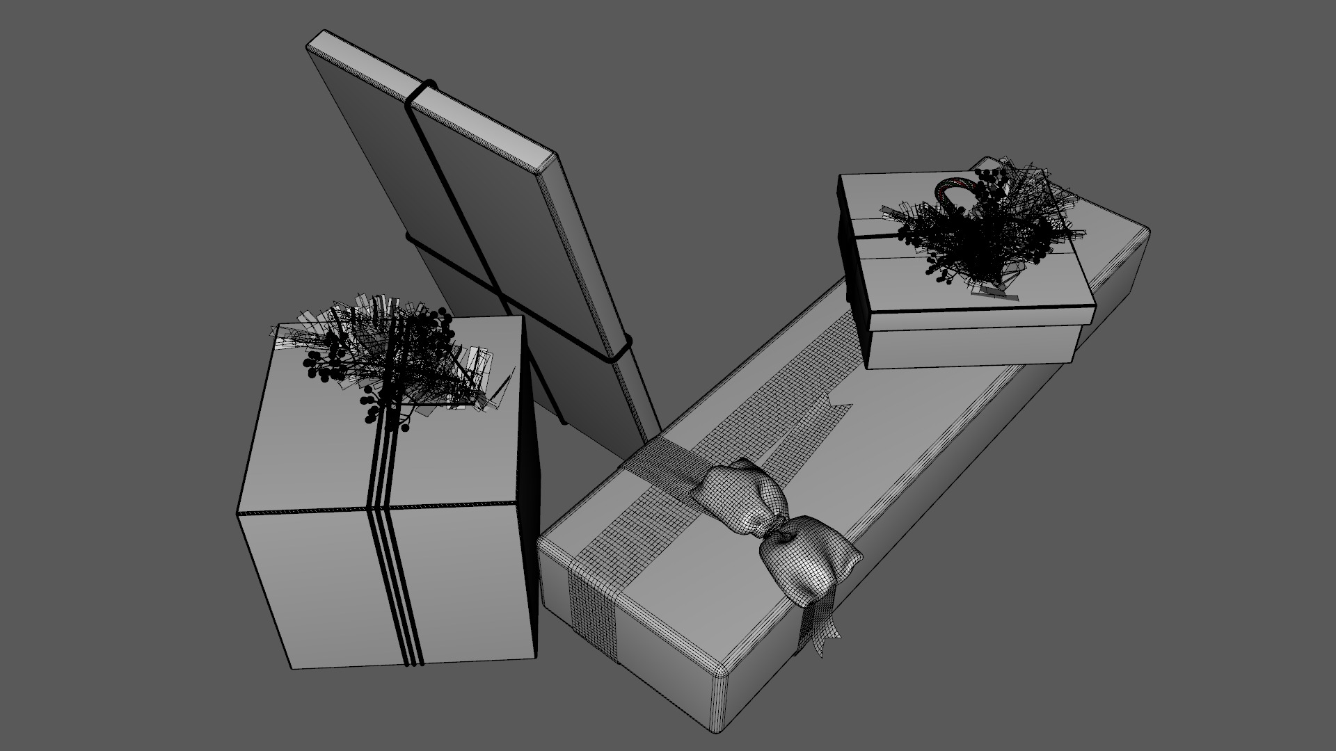 Gifts For Christmas Low-poly 3D model_9