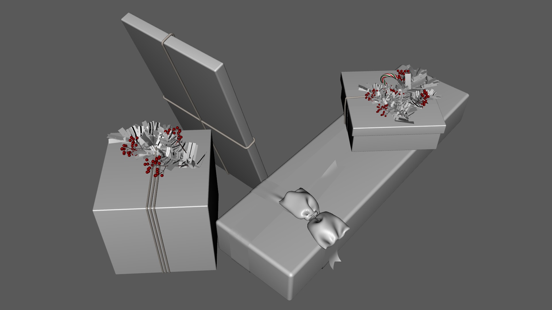 Gifts For Christmas Low-poly 3D model_10