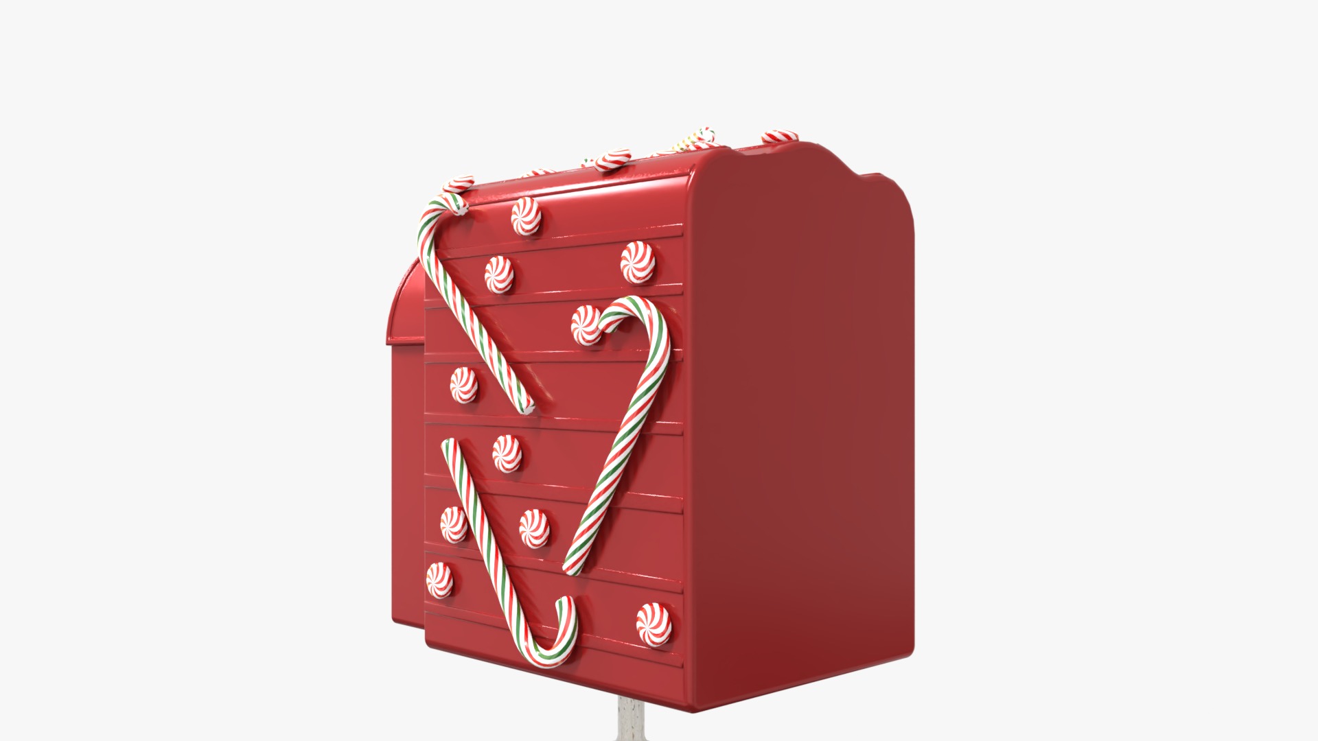 Mailbox For Christmas Low-poly 3D model_3