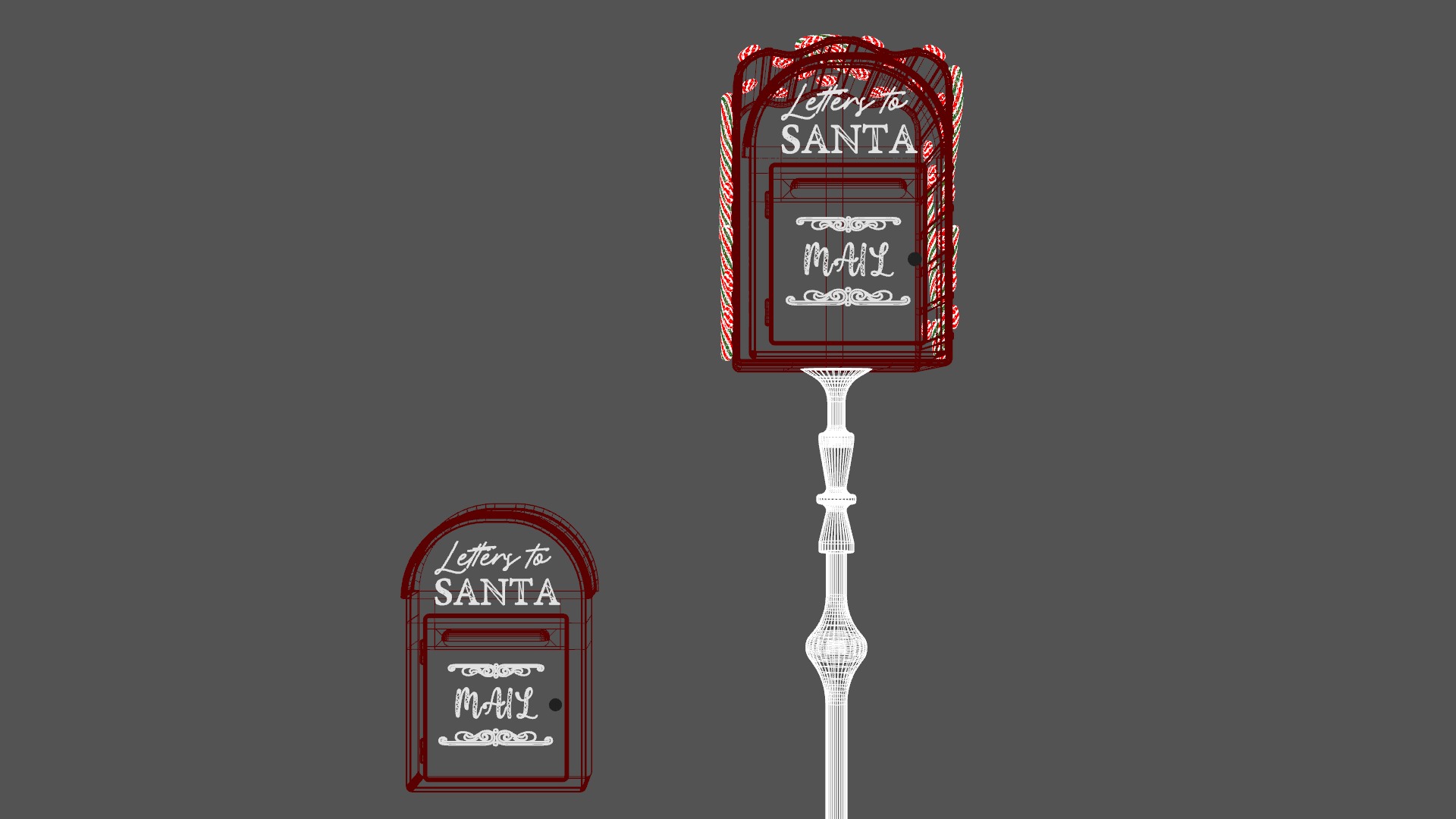 Mailbox For Christmas Low-poly 3D model_7