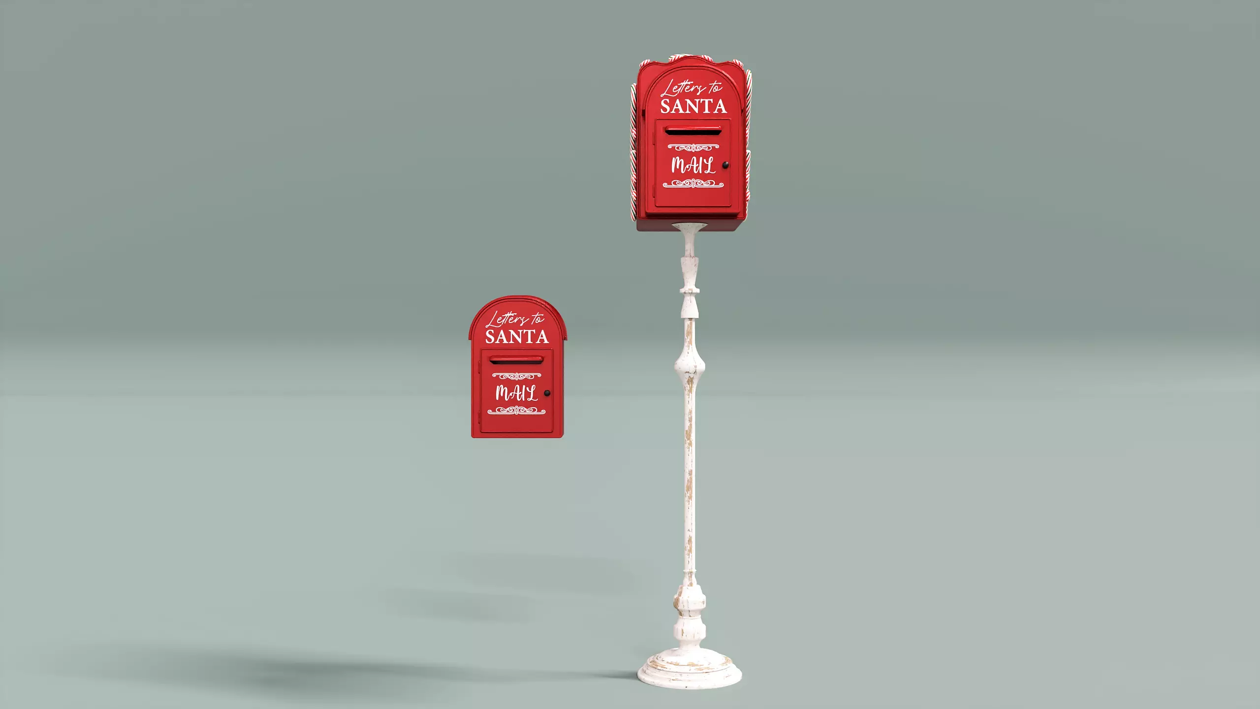 Mailbox For Christmas Low-poly 3D model_0