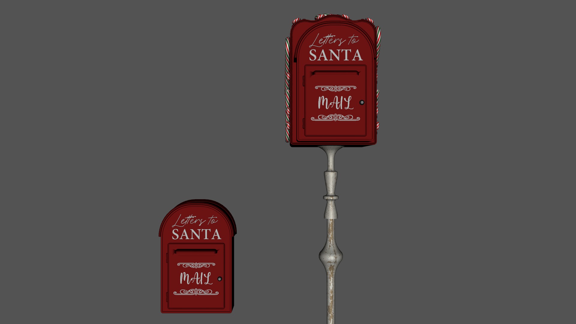 Mailbox For Christmas Low-poly 3D model_10