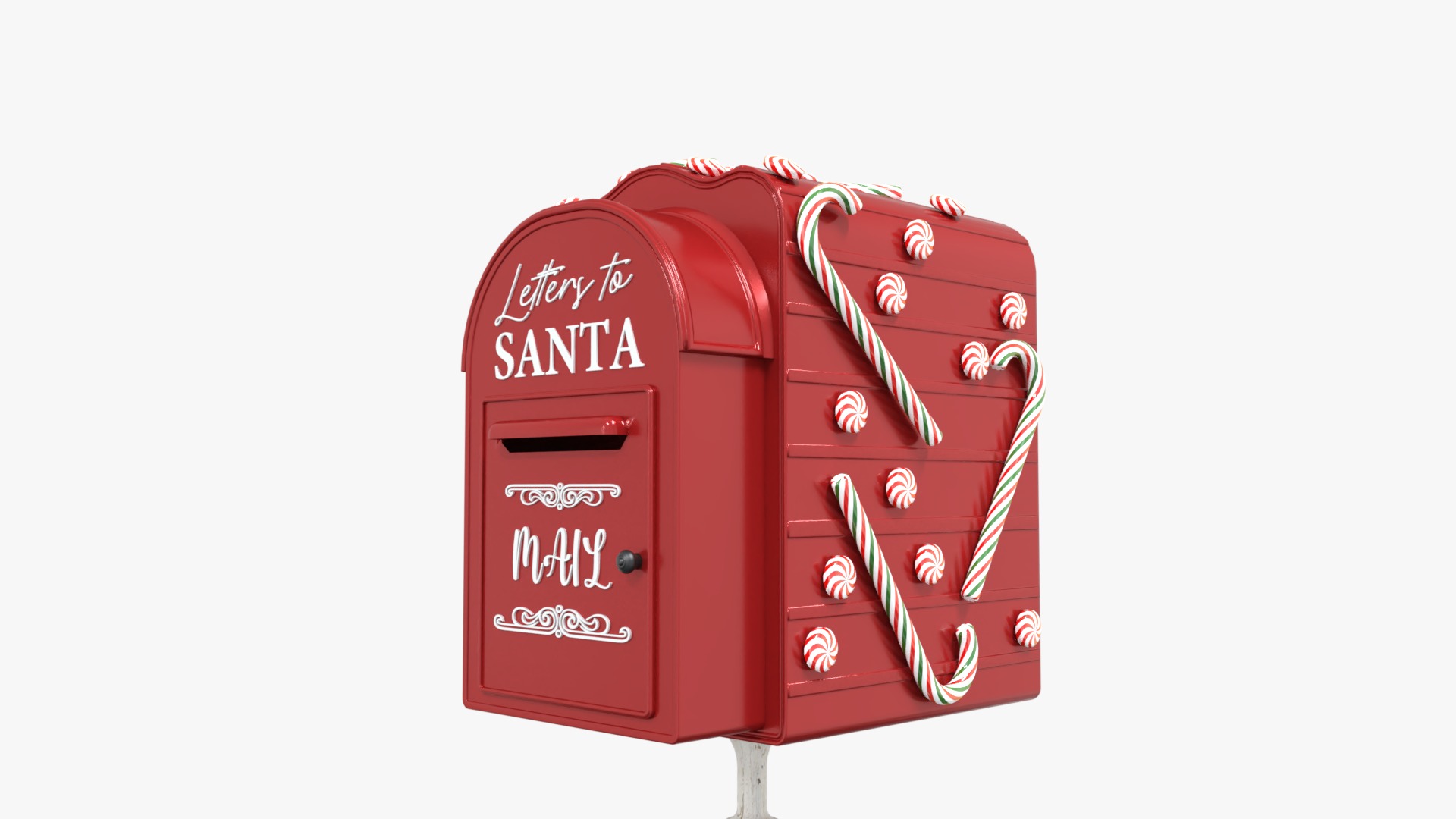 Mailbox For Christmas Low-poly 3D model_2