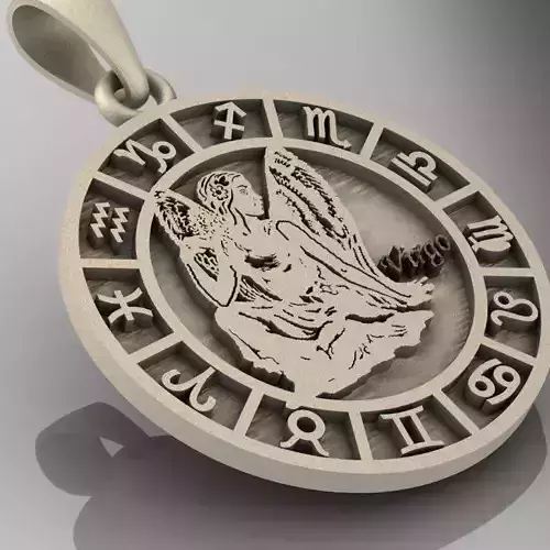 Virgo Zodiac Pendant 3D print model