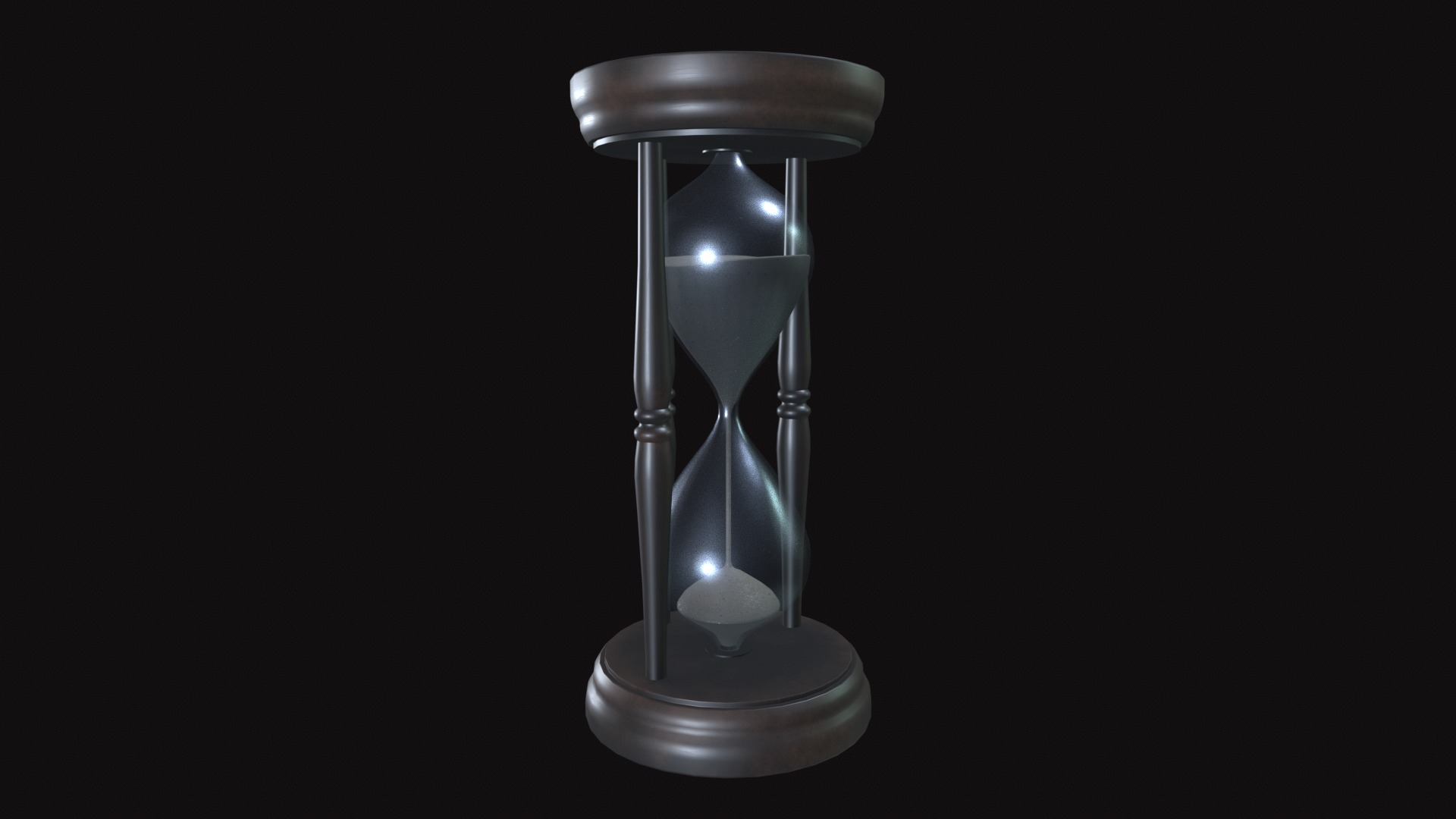 Medieval Sand Clock Low-poly 3D model_8