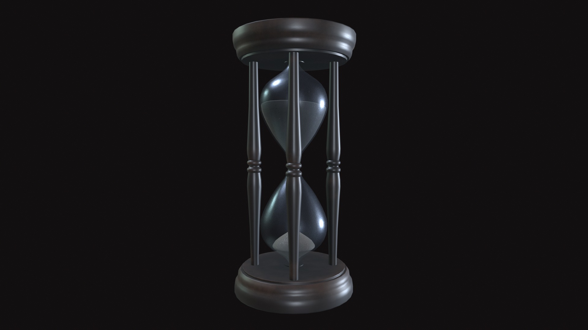 Medieval Sand Clock Low-poly 3D model_2