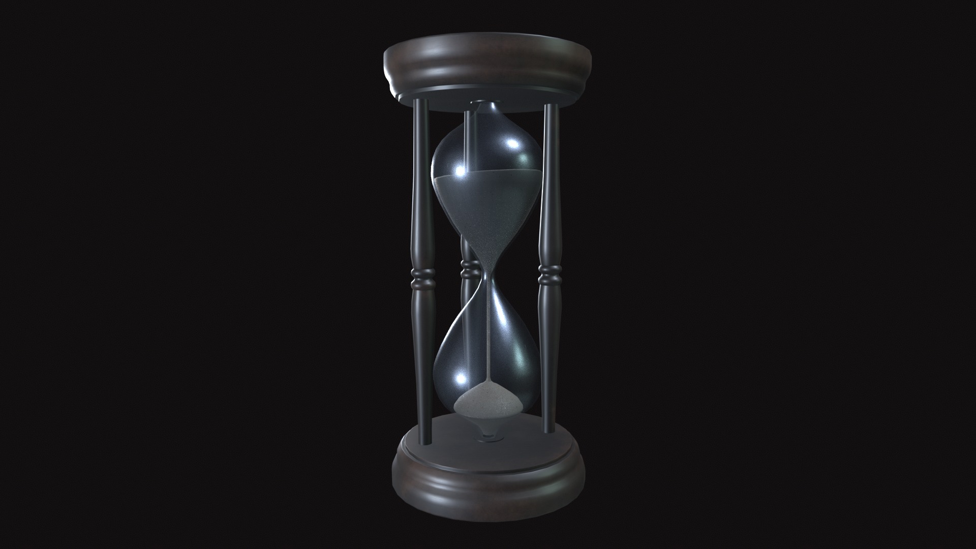 Medieval Sand Clock Low-poly 3D model_3