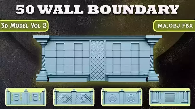 50 Wall Boundary 3d Model Vol 2
