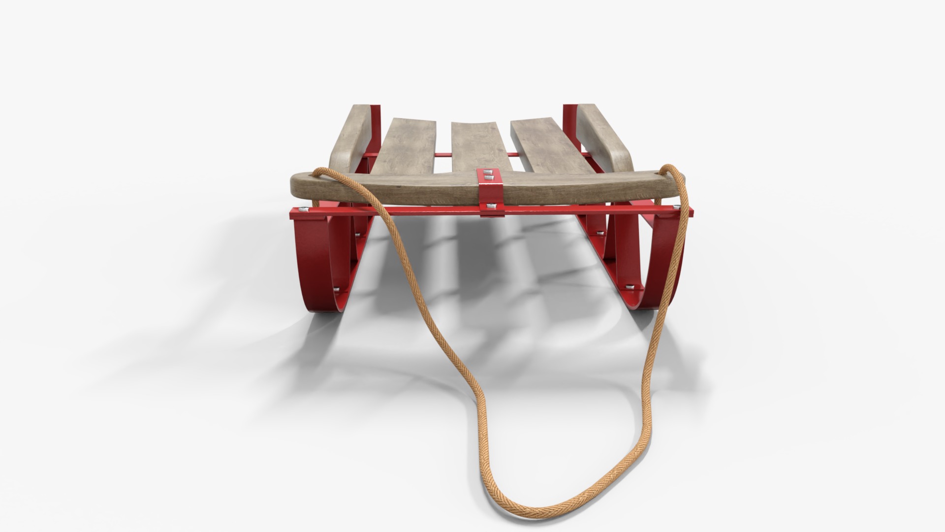 Sled For Christmas Low-poly 3D model_3
