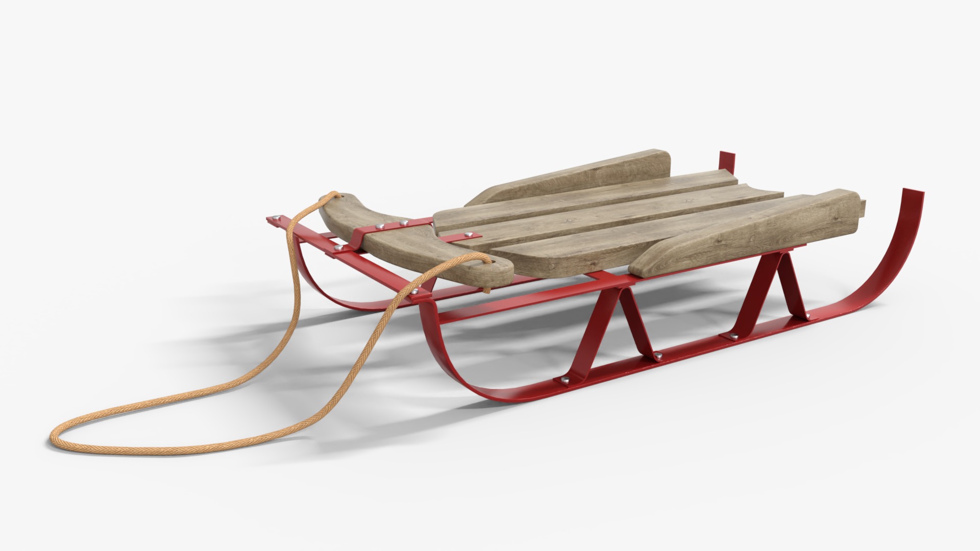 Sled For Christmas Low-poly 3D model_1