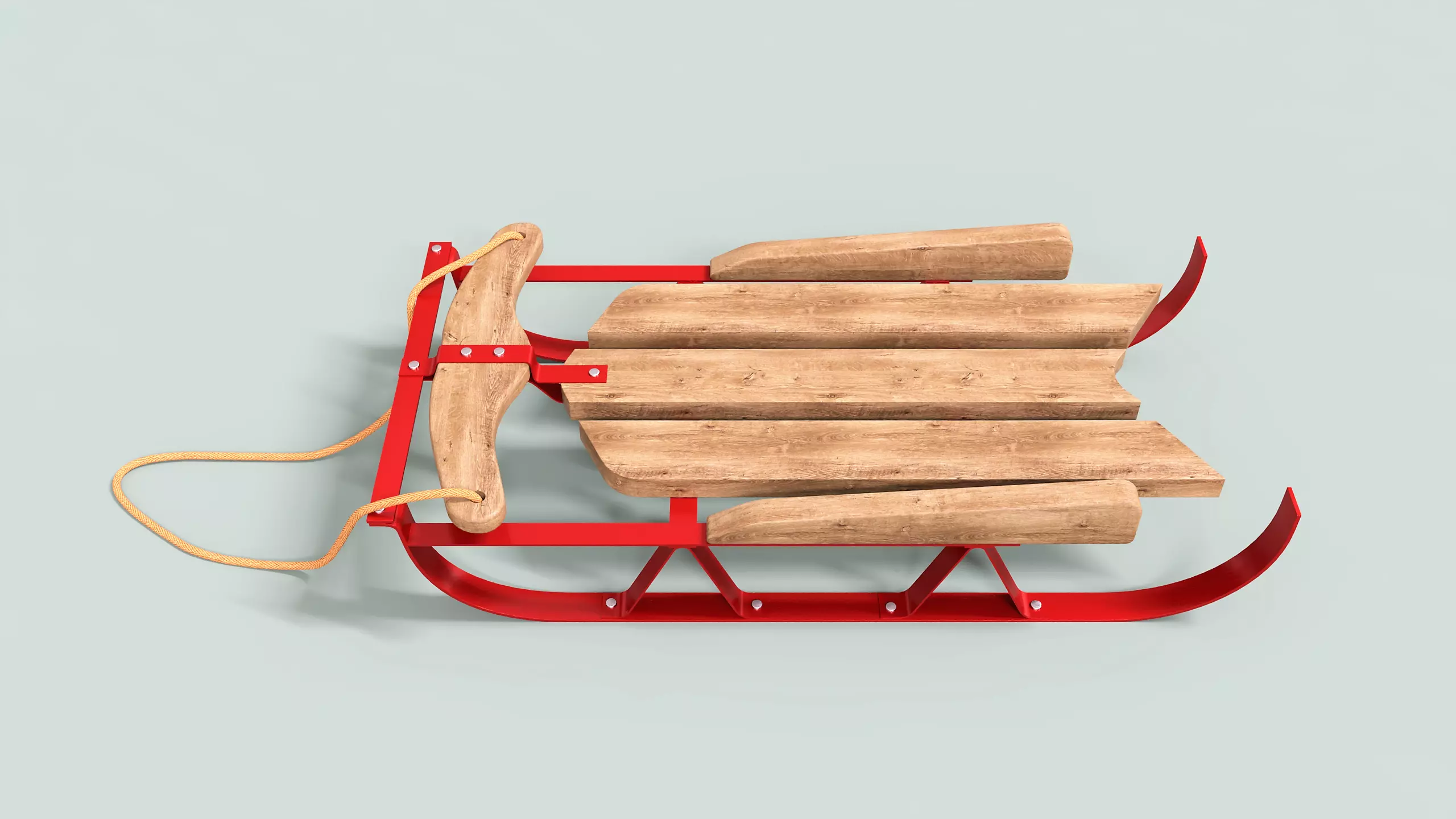 Sled For Christmas Low-poly 3D model_0