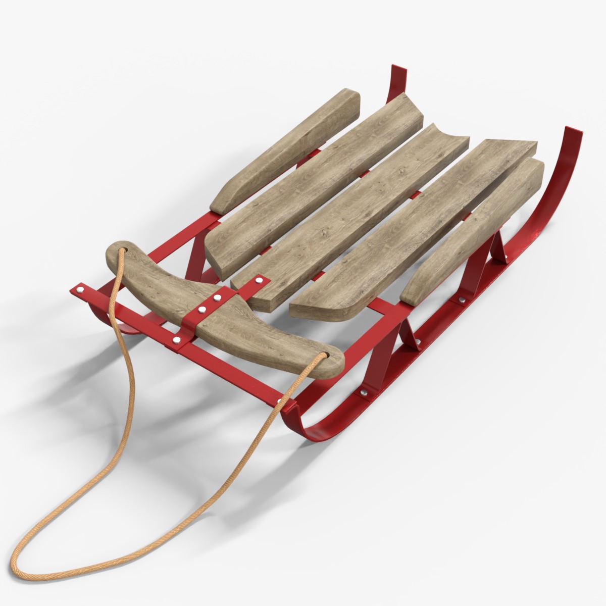 Sled For Christmas Low-poly 3D model_5