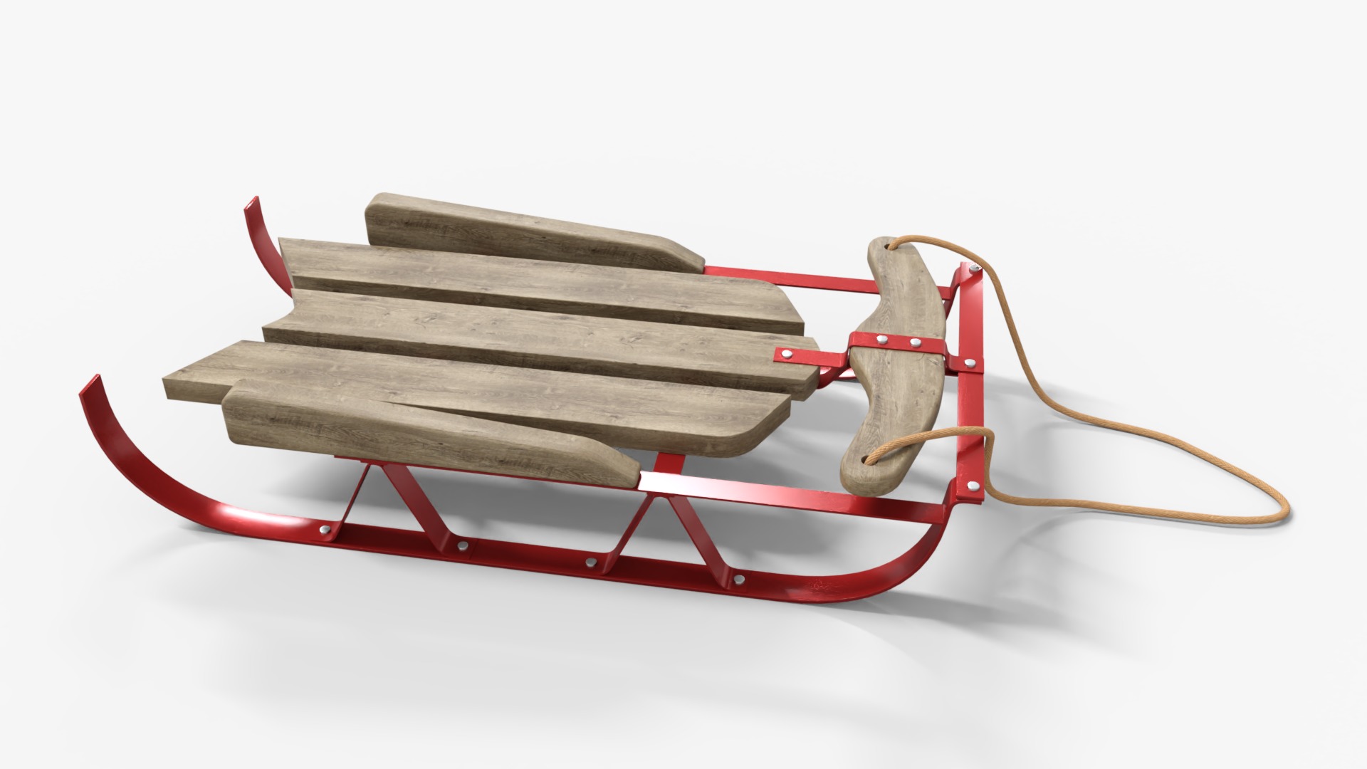 Sled For Christmas Low-poly 3D model_6