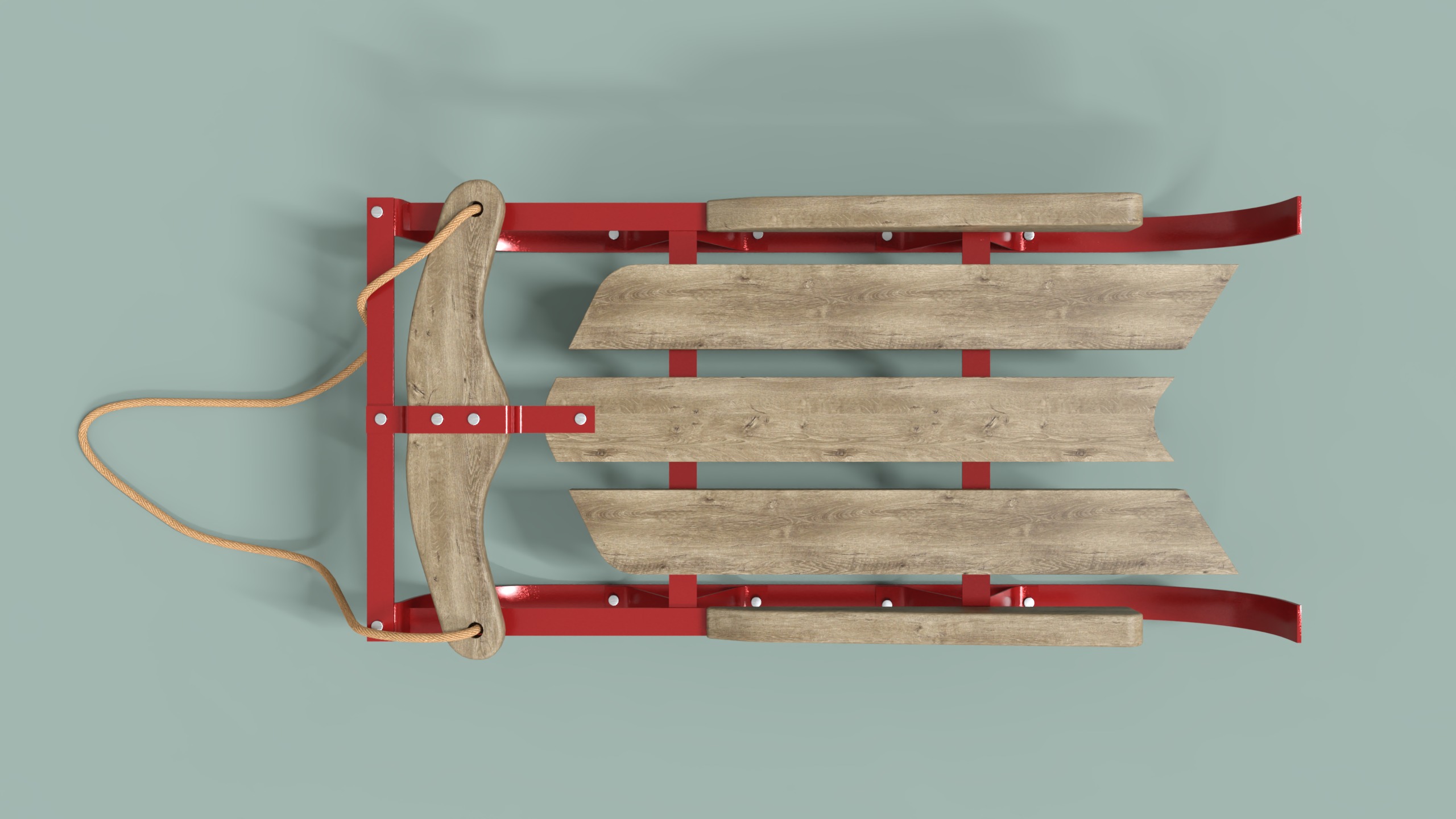 Sled For Christmas Low-poly 3D model_2