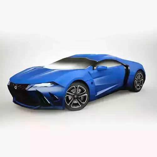 Generic Supercar v8 multicolors Low-poly 3D model