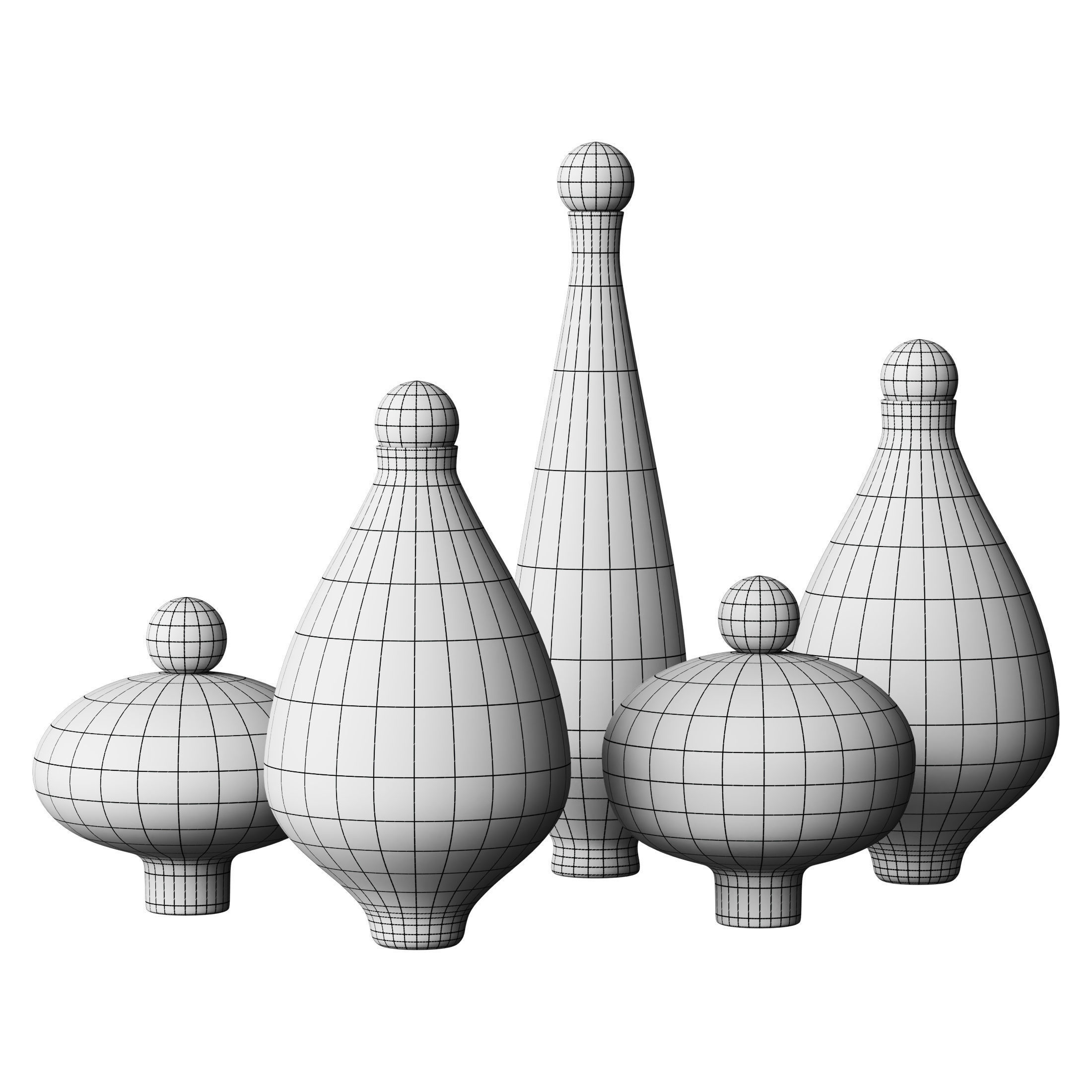 Glass Vase Low-poly 3D model_15