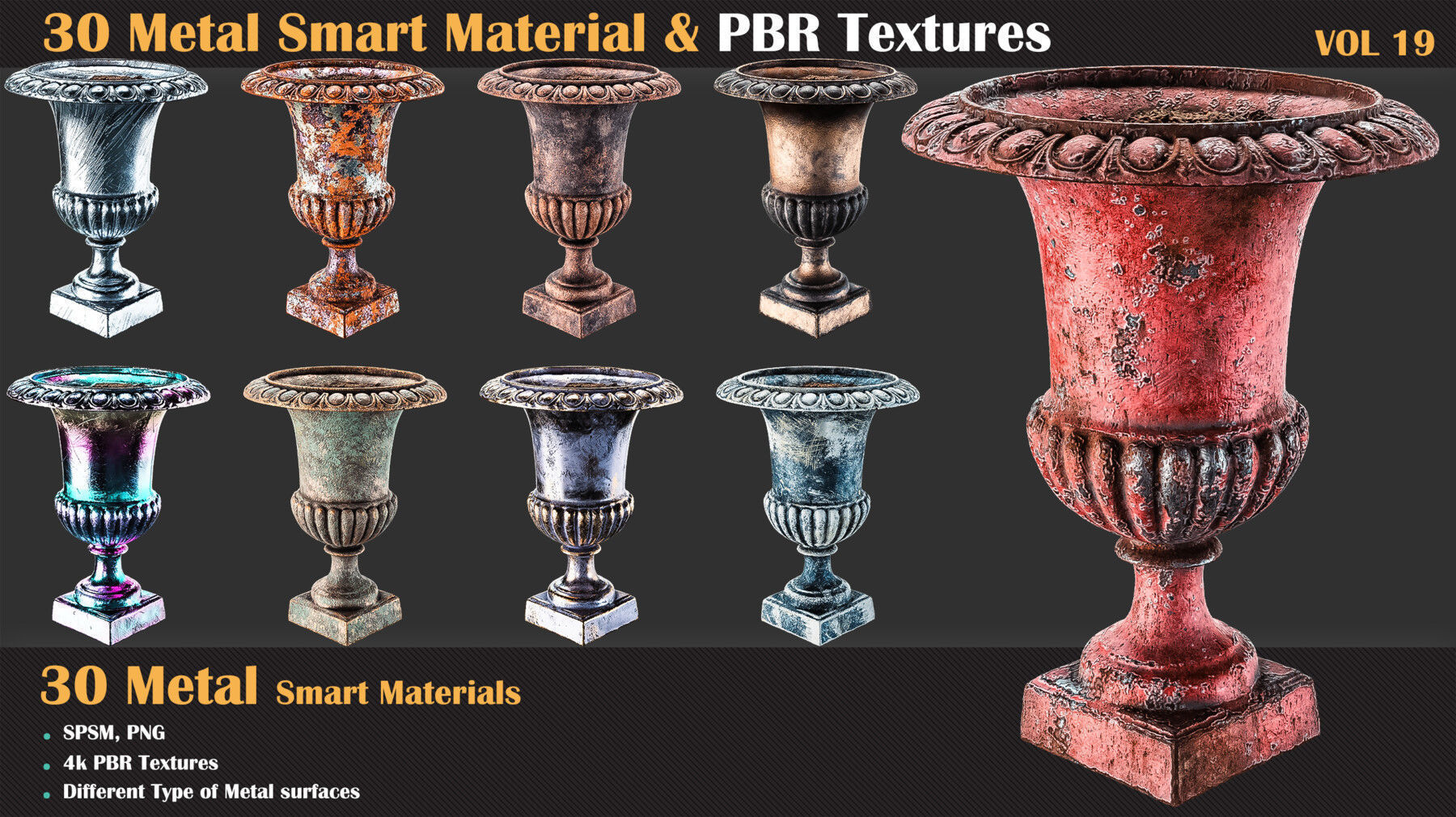 30 Metal Smart Materials and PBR Textures - Vol 19 Texture_2