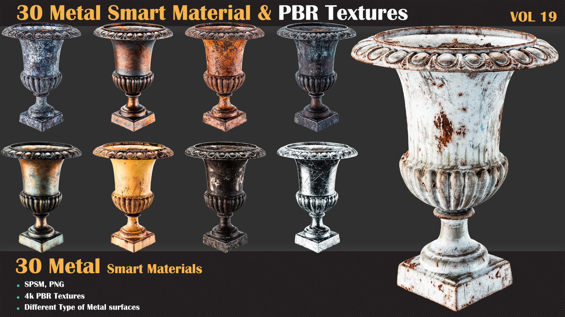30 Metal Smart Materials and PBR Textures - Vol 19 Texture_1