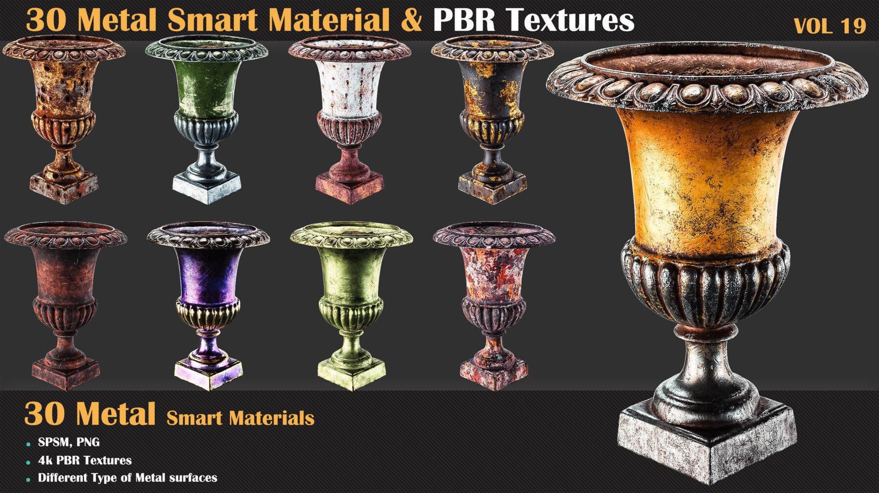 30 Metal Smart Materials and PBR Textures - Vol 19 Texture_3