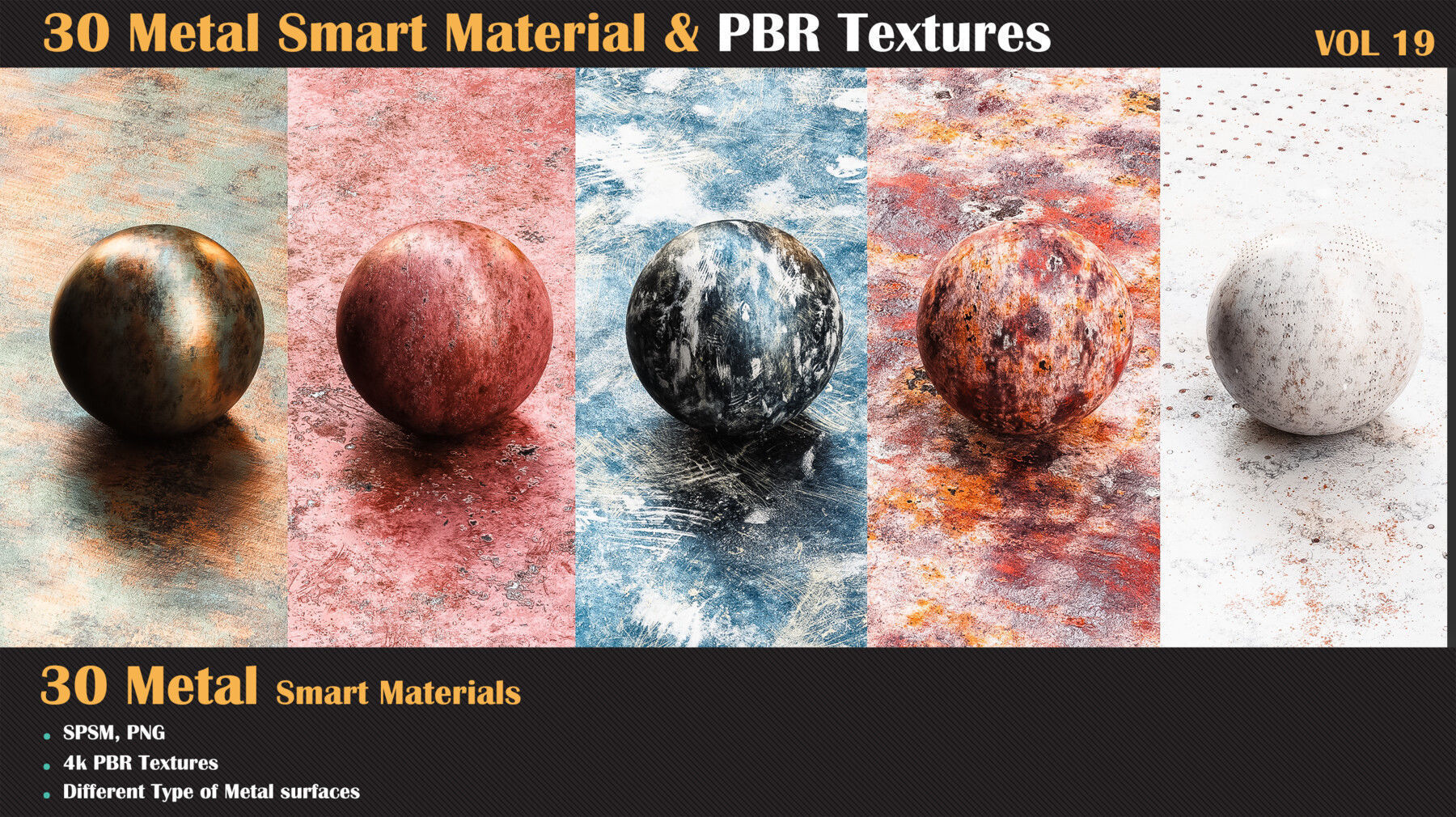 30 Metal Smart Materials and PBR Textures - Vol 19 Texture_4