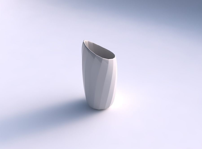 Vase skewed and twisted with twisted bands 3D print model