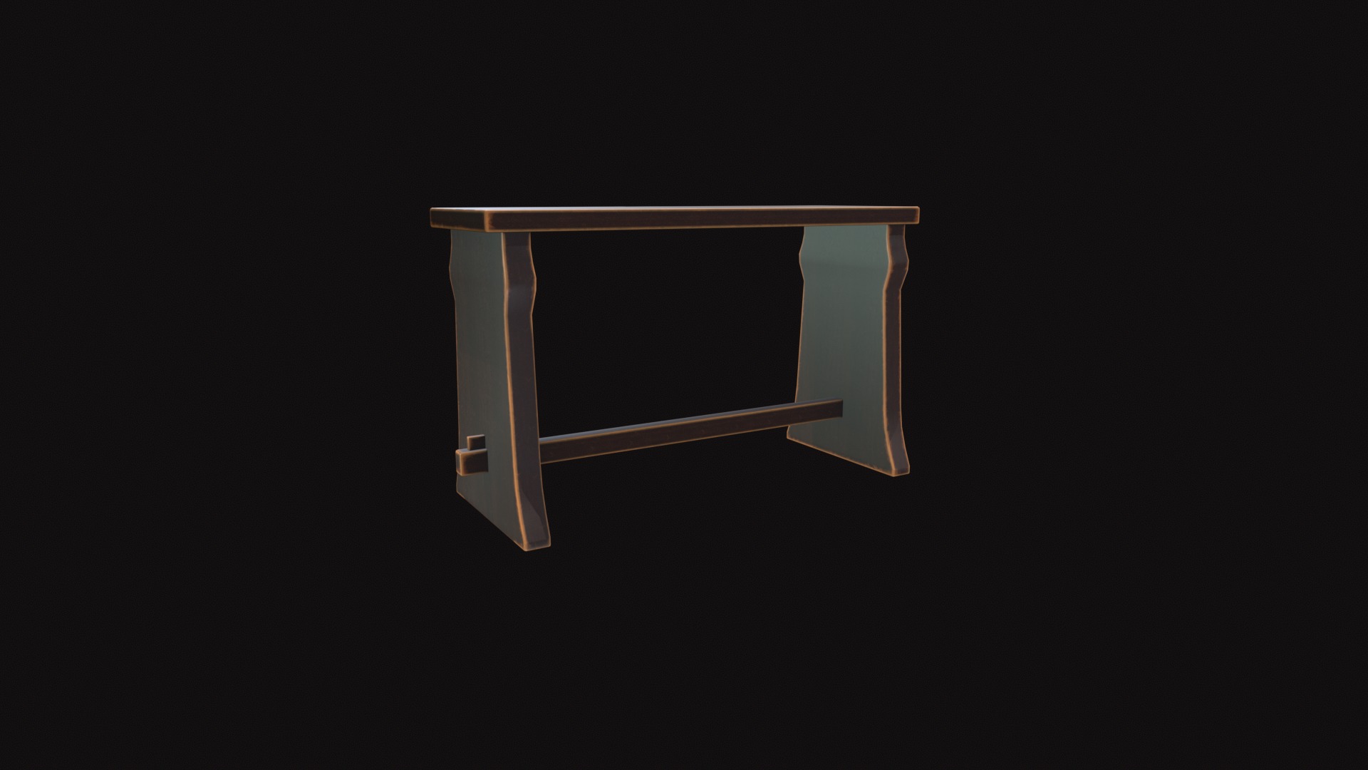 Medieval Table V05 Low-poly 3D model_8