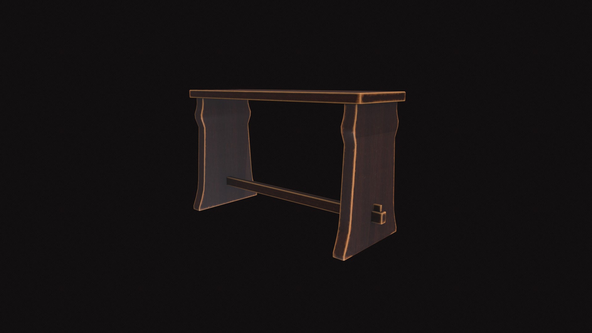 Medieval Table V05 Low-poly 3D model_7