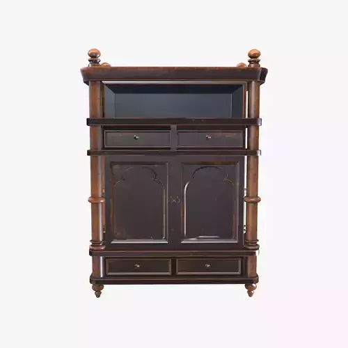 Medieval Wall Cabinet V02 Low-poly 3D model