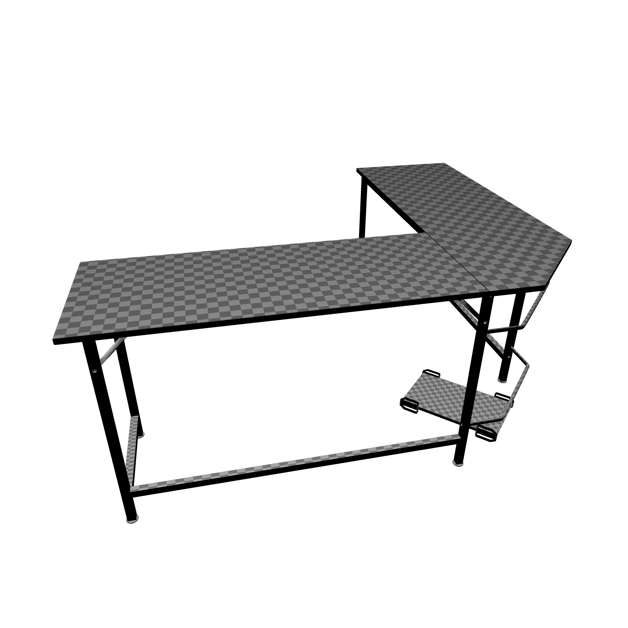 Menasha L-Shape Executive Desk 3D model_4