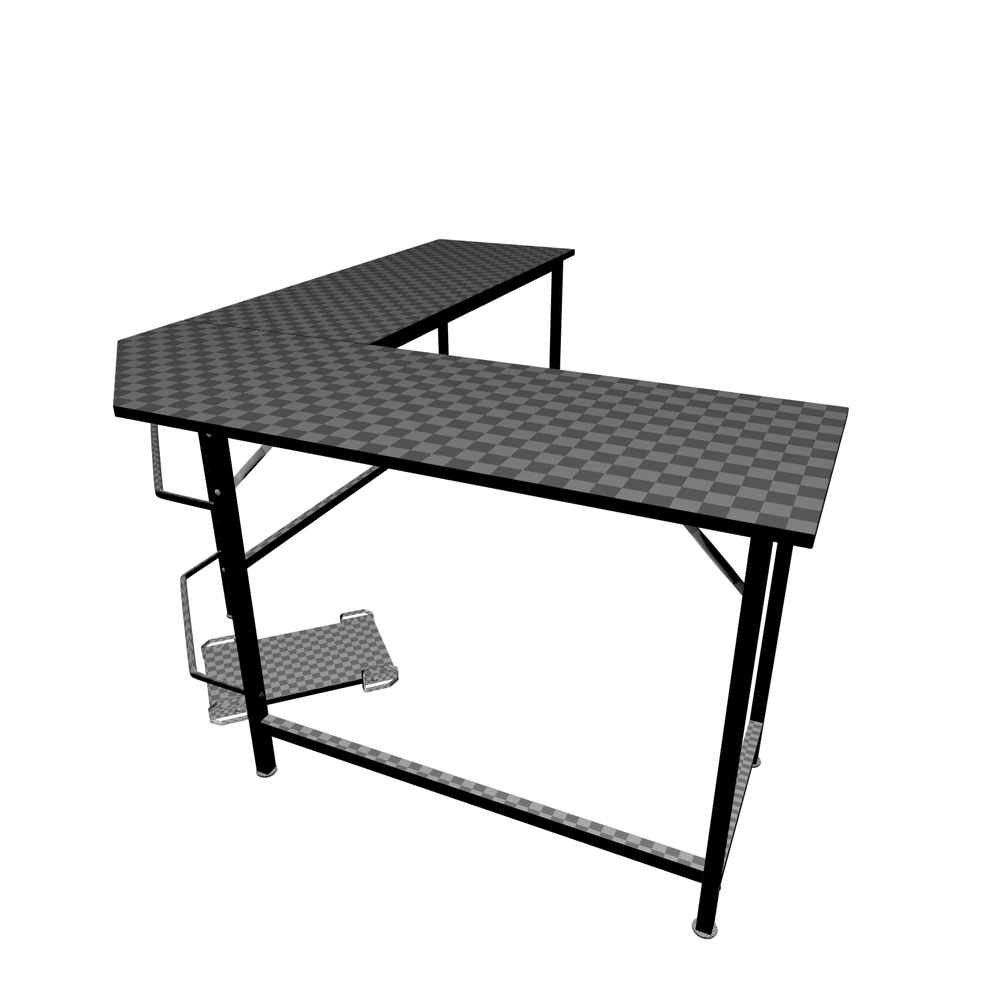 Menasha L-Shape Executive Desk 3D model_5