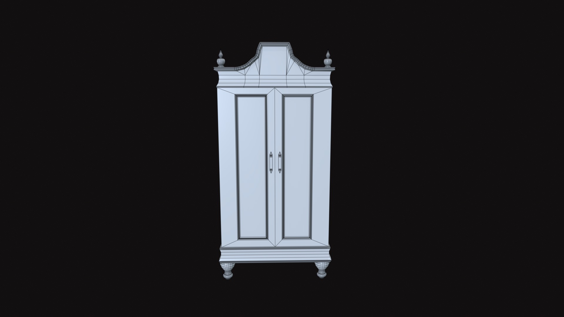 Medieval Wardrobe Low-poly 3D model_10