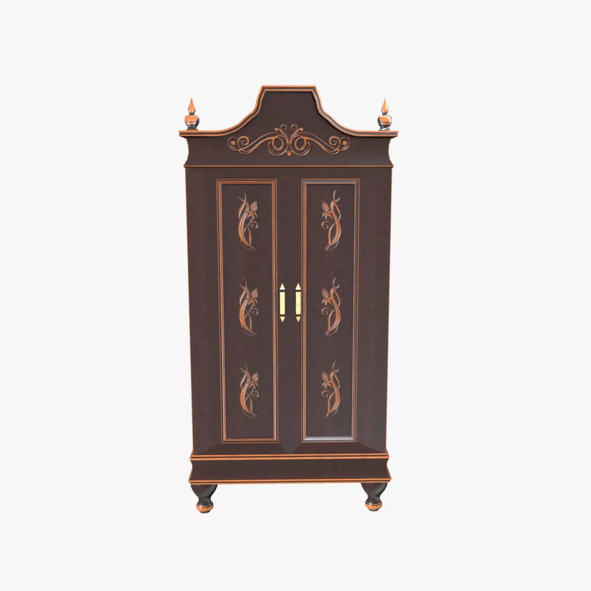 Medieval Wardrobe Low-poly 3D model_0