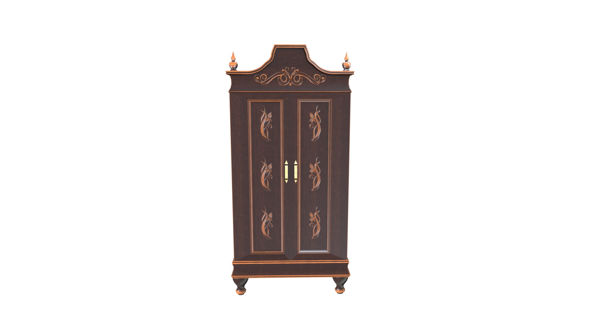 Medieval Wardrobe Low-poly 3D model_9