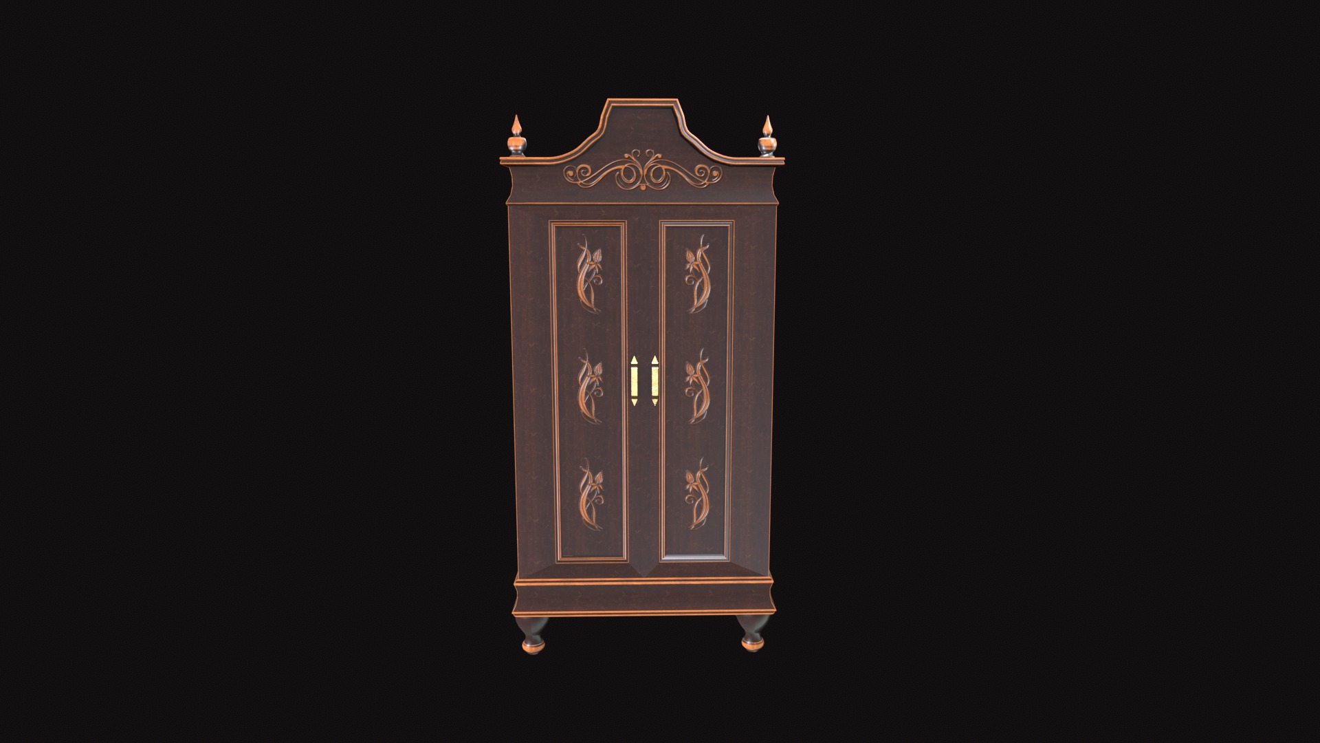 Medieval Wardrobe Low-poly 3D model_2