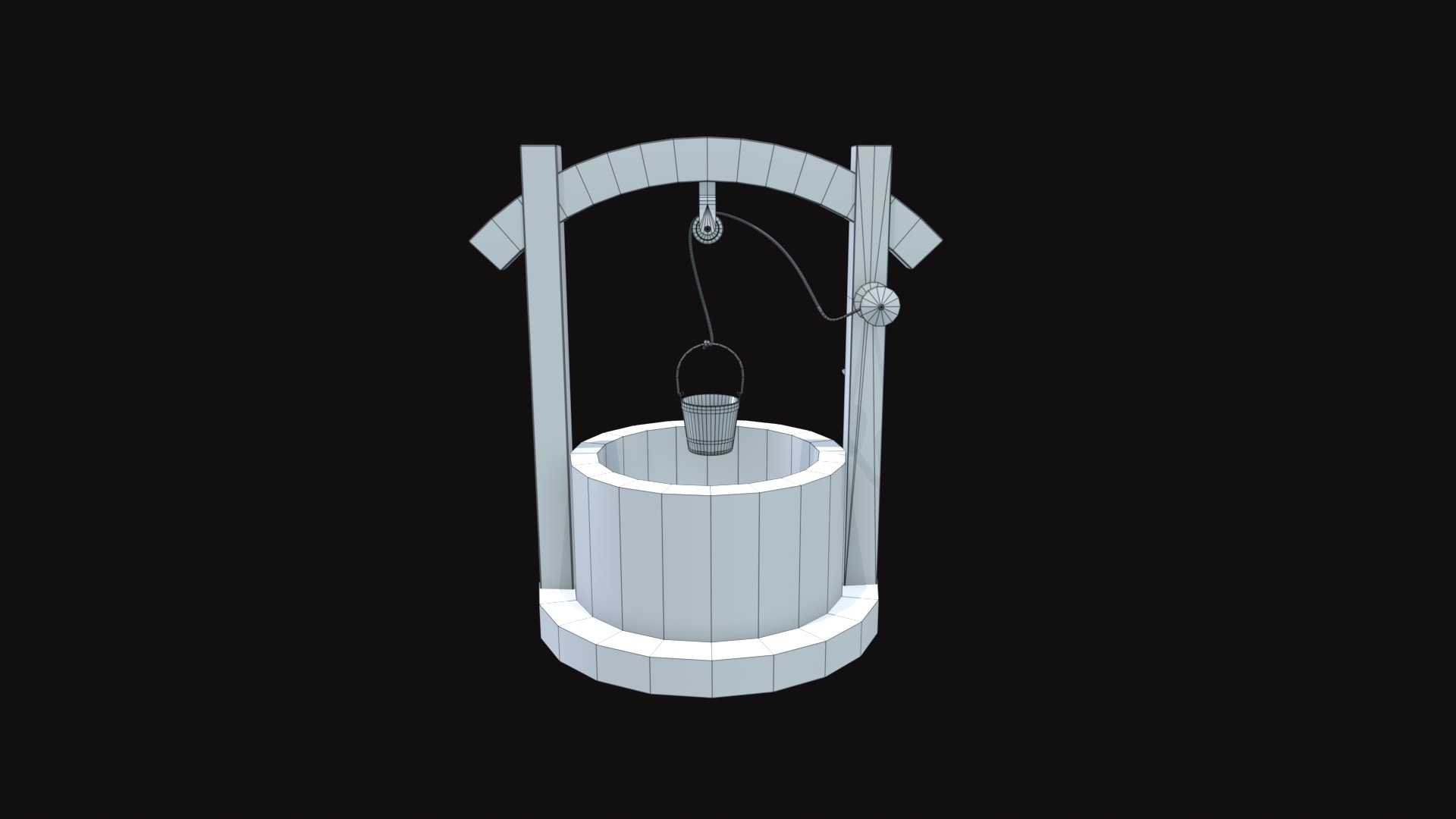 Medieval Well V01 Low-poly 3D model_10