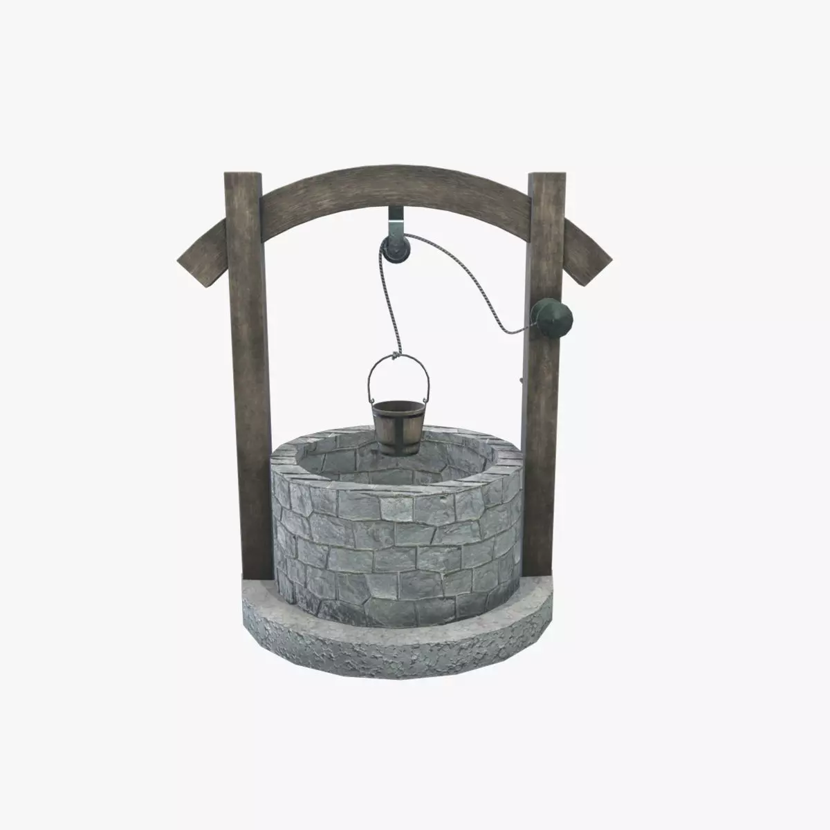 Medieval Well V01 Low-poly 3D model_0
